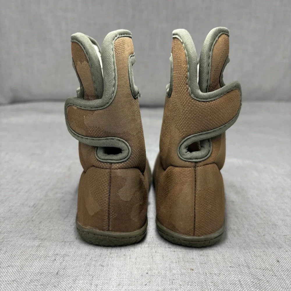Bogs Baby Boots Camo Brown Olive Green Waterproof Winter Boots Toddler Size 8